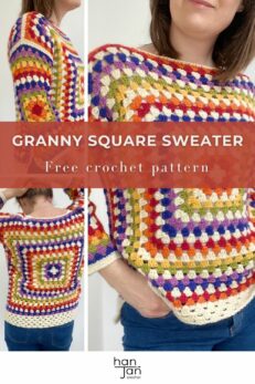 Rainbow Granny Square Sweater - Free Beginner Crochet Pattern | HanJan ...