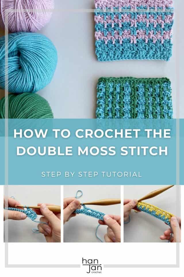 Double Crochet Moss Stitch / Linen Stitch - an easy tutorial - HanJan ...