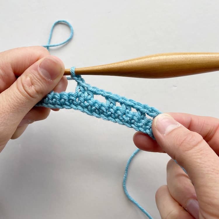 Double Crochet Moss Stitch Step 4