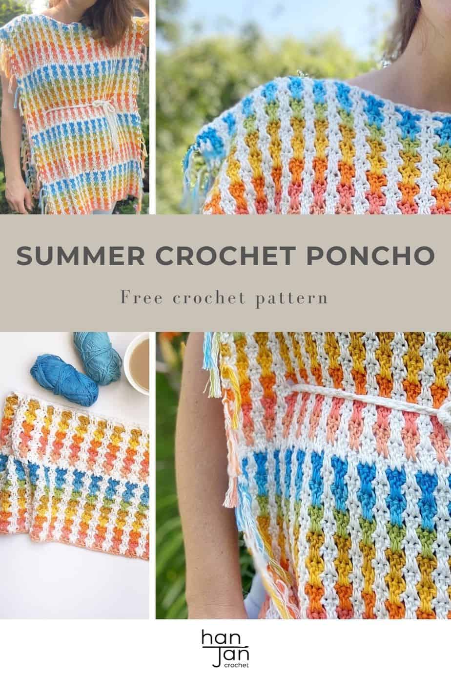 images of bright summer crochet poncho 