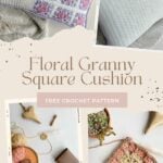 floral granny square cushion pattern tutorial images