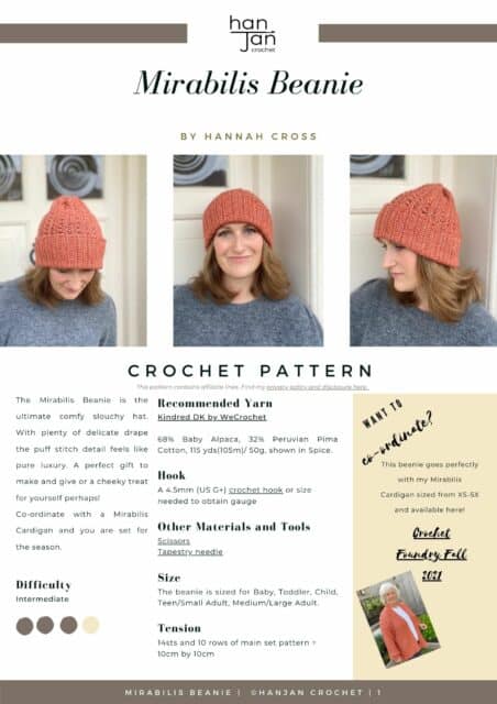 Free Slouchy Crochet Hat Pattern - Mirabilis Puff Stitch Beanie ...
