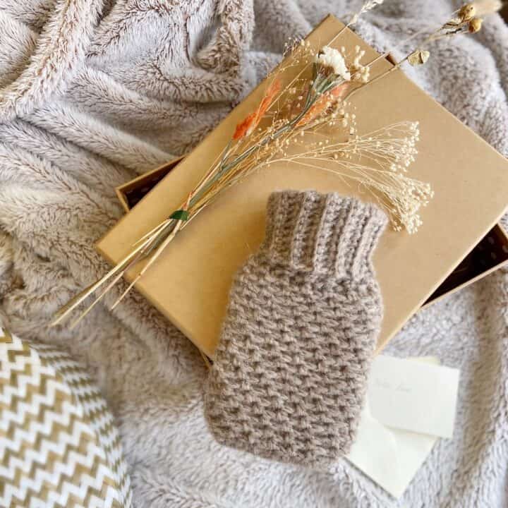 fluffy crochet hot water bottle cover pattern