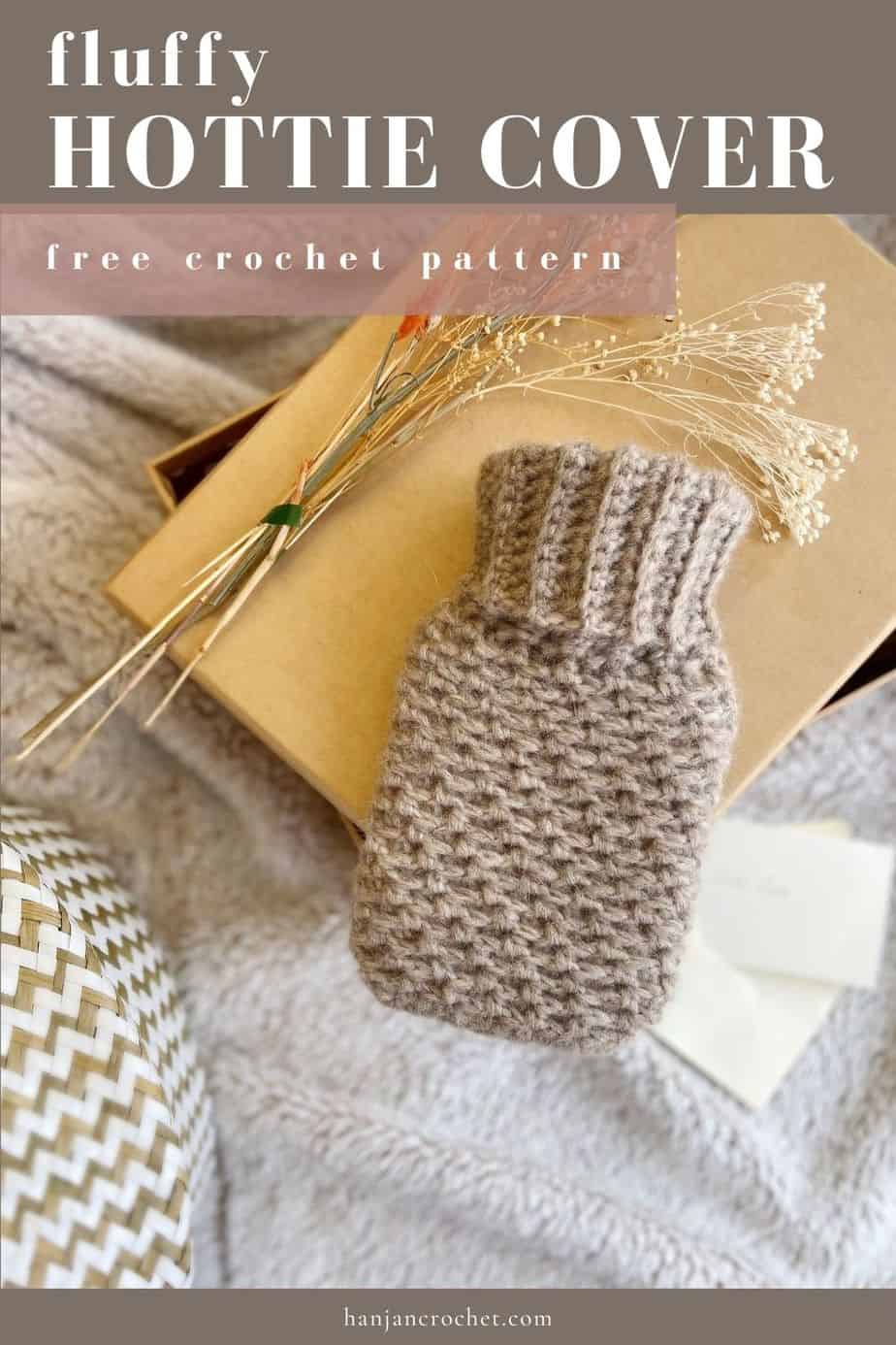 fluffy crochet hot water bottle cover pattern