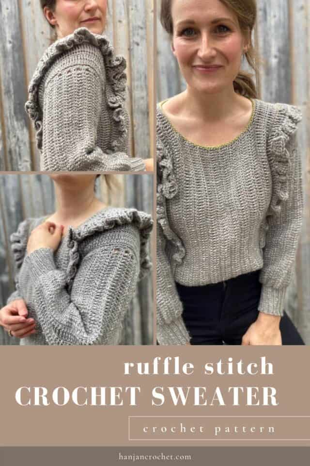 Easy Crochet Sweater Pattern with Ruffles Pattern | HanJan Crochet