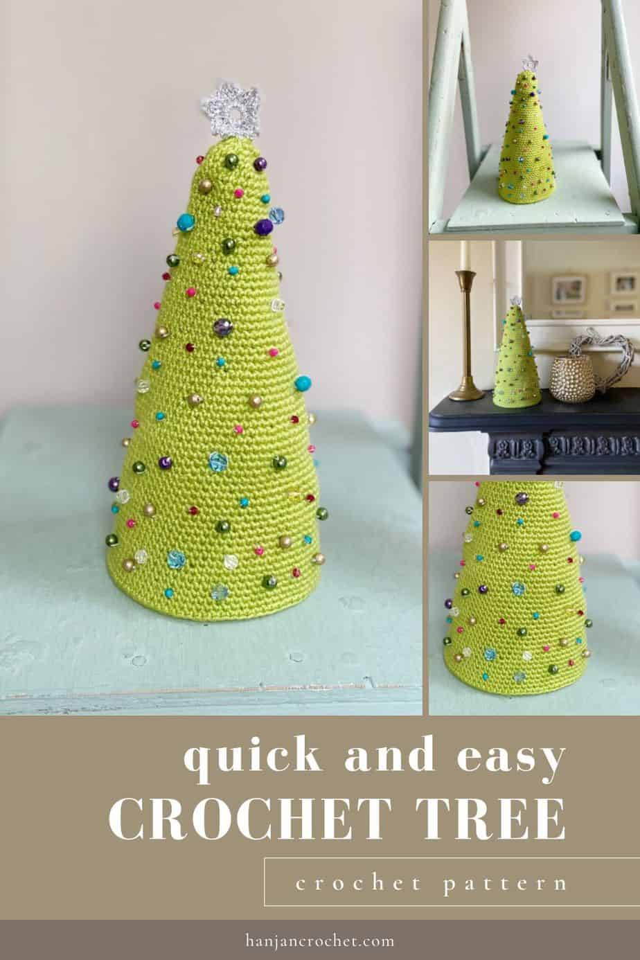 Beaded Amigurumi Crochet Christmas Tree Pin 3