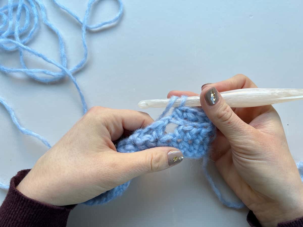 Crochet Feather Stitch Step 2 3