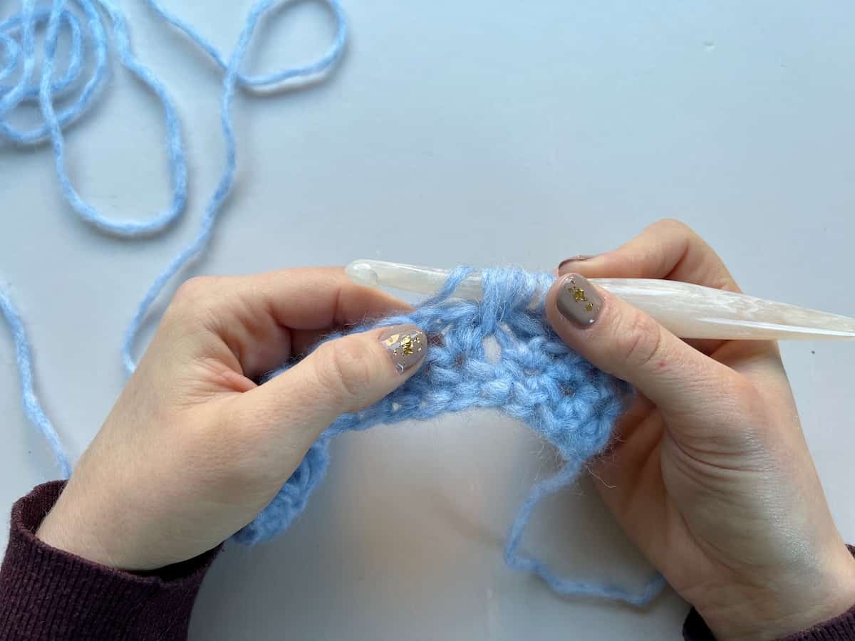 Crochet Feather Stitch Step 6