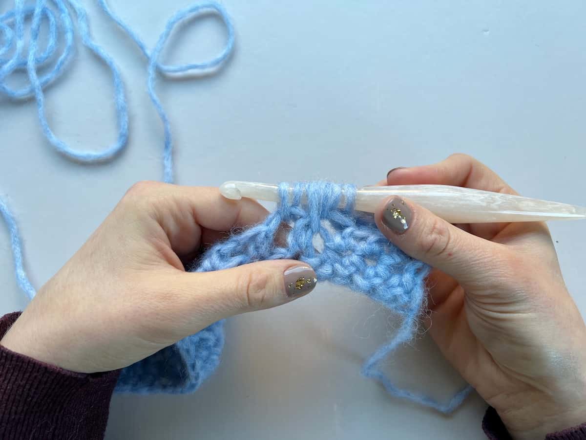 Crochet Feather Stitch Step 7