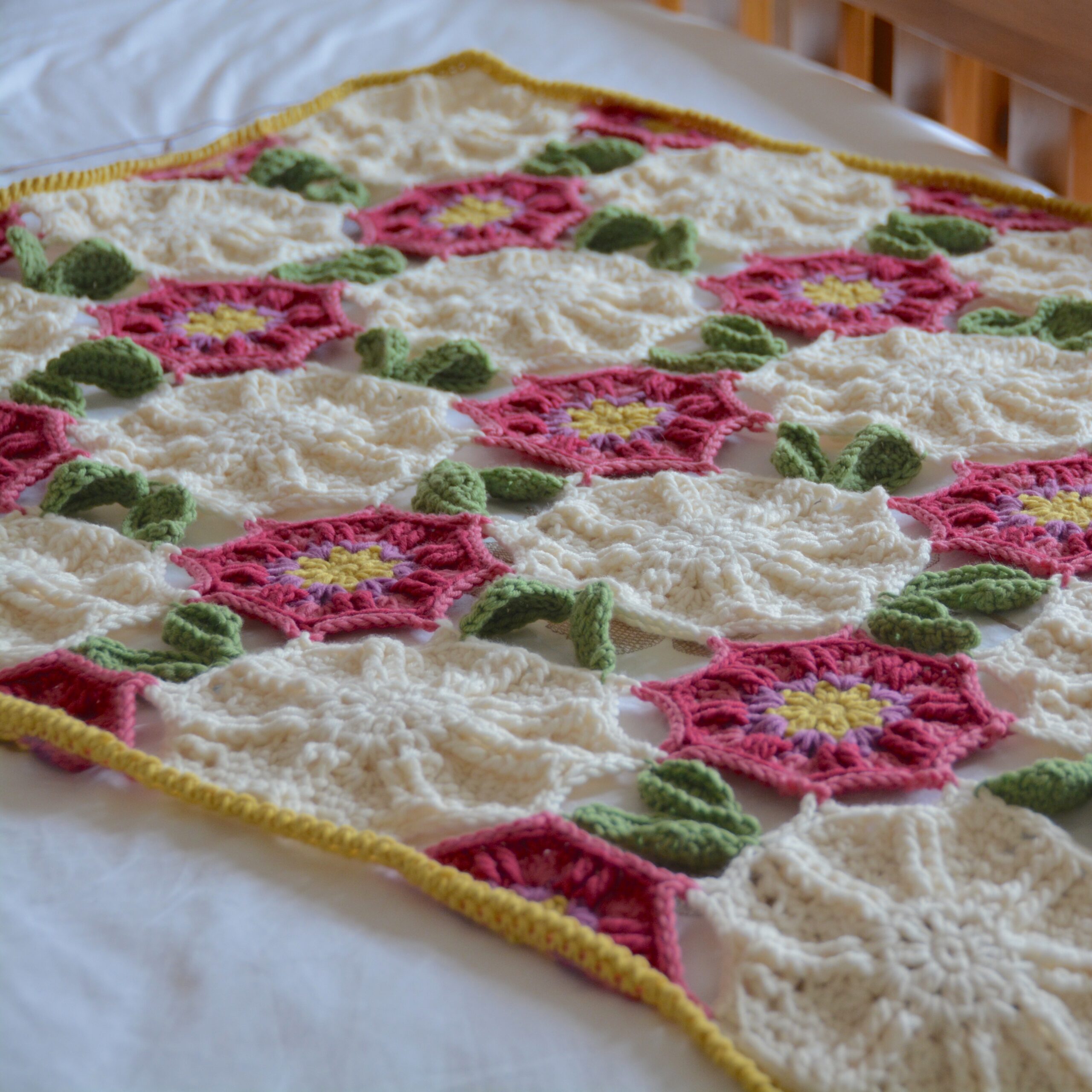 textured crochet blanket detail 