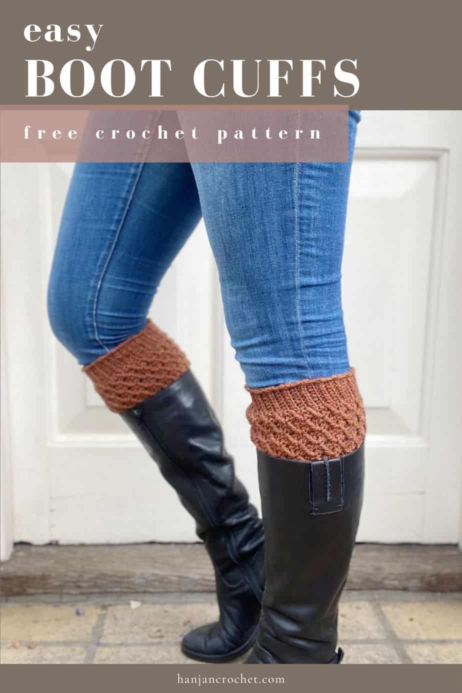 tweed crochet boot cuff pattern