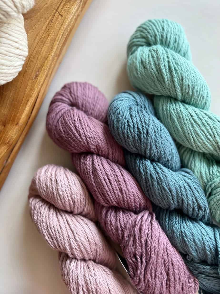 four hanks of cotton bulky weight yarn