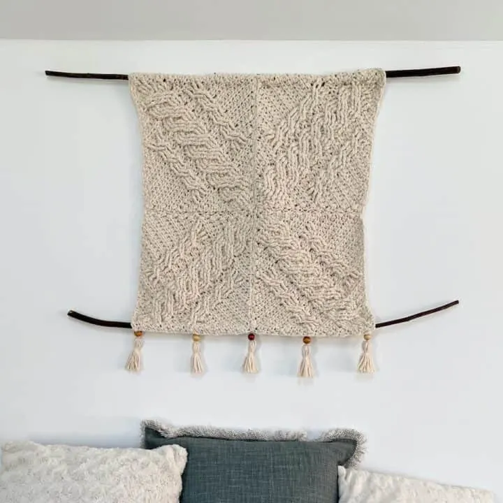 modern crochet wall hanging