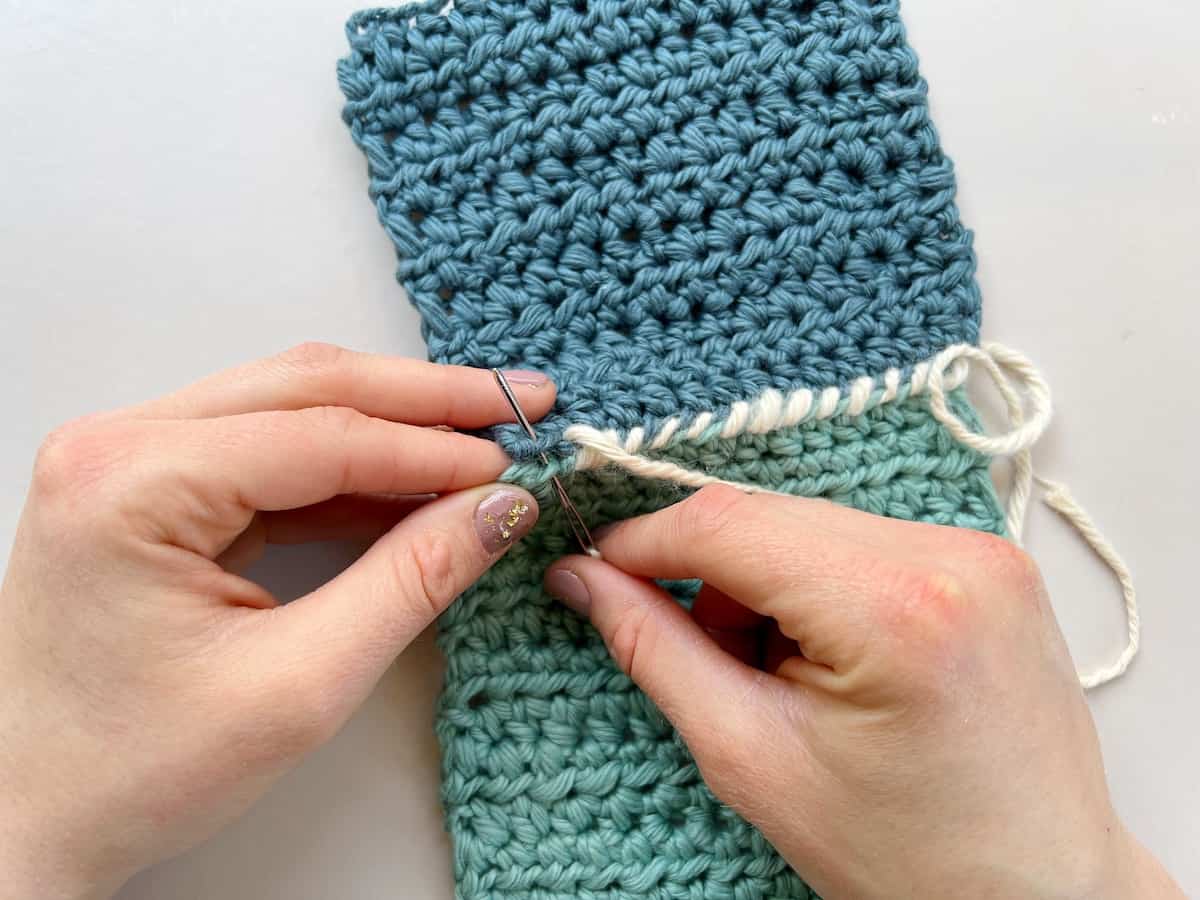 How to Whip Stitch Crochet Together (and anything else) in 10 easy steps |  HanJan Crochet