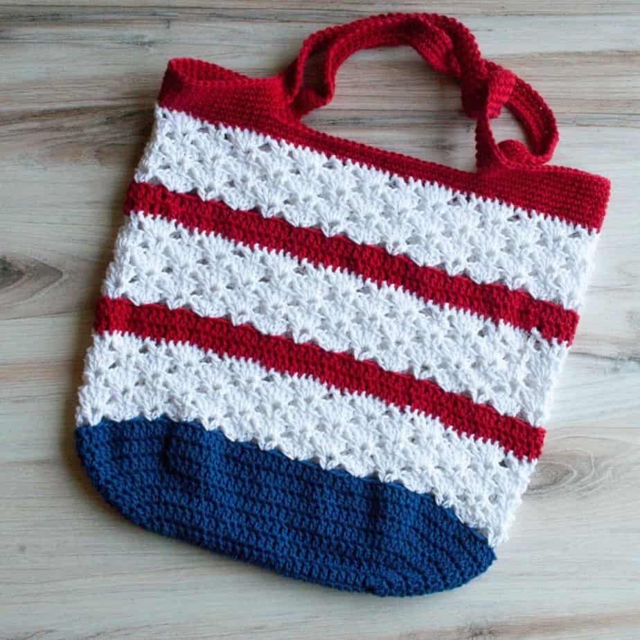 red white and blue crochet bag pattern