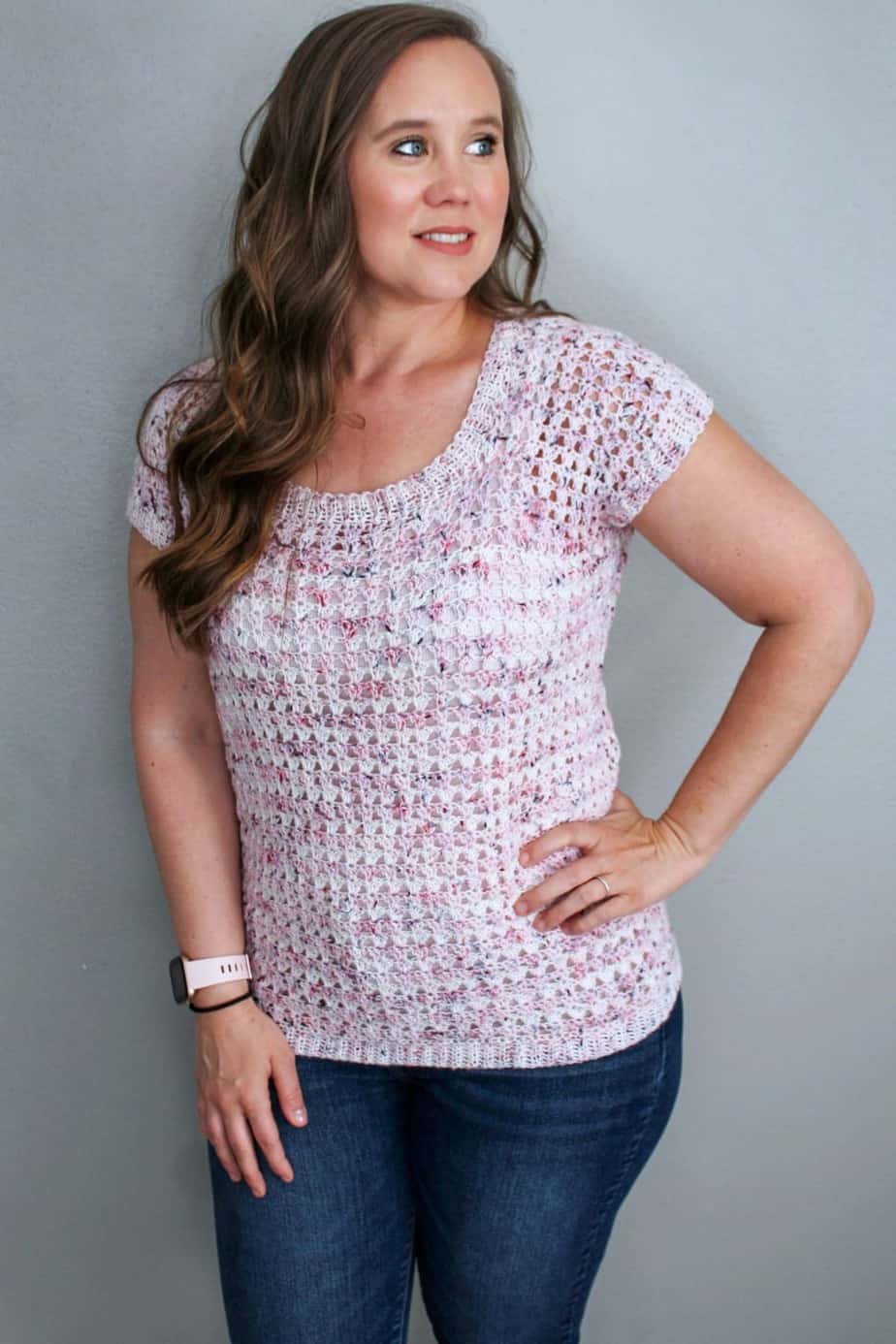 round neck crochet summer tee pattern