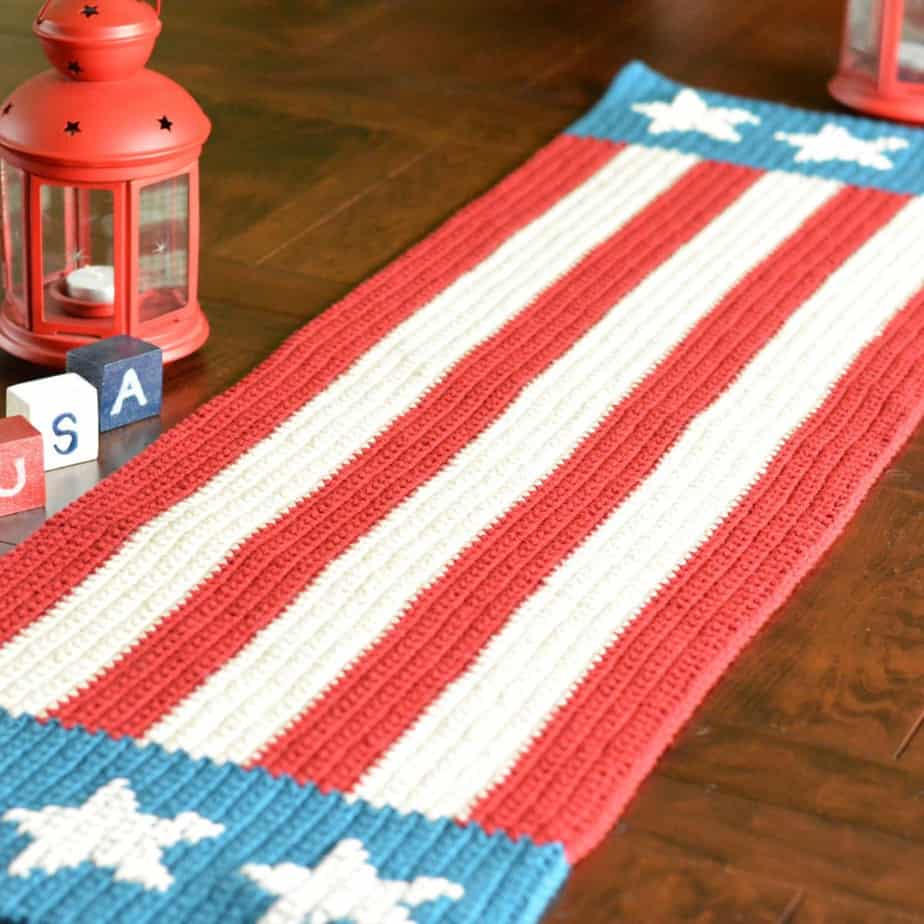 crochet fourth July table runner pattern