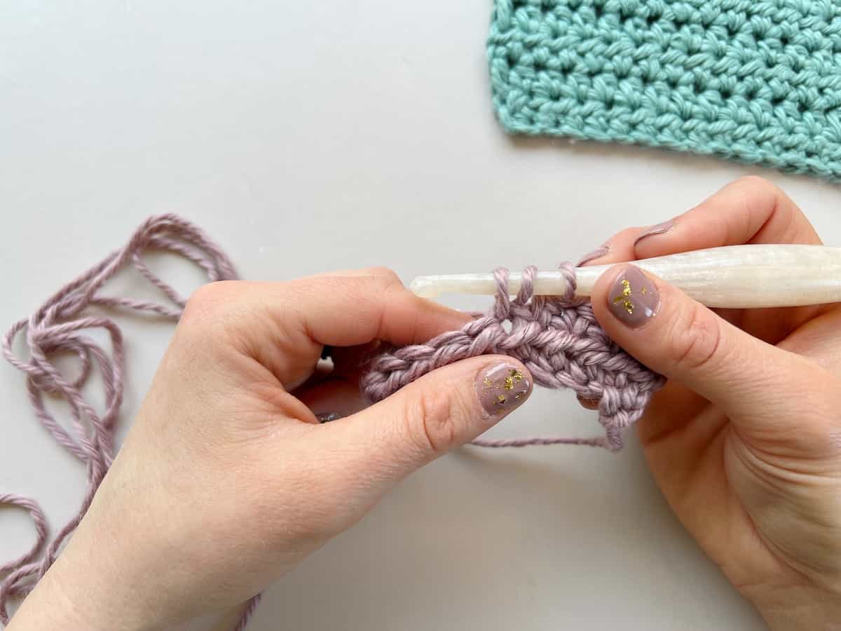 half treble crochet stitch 3 loops on the hook