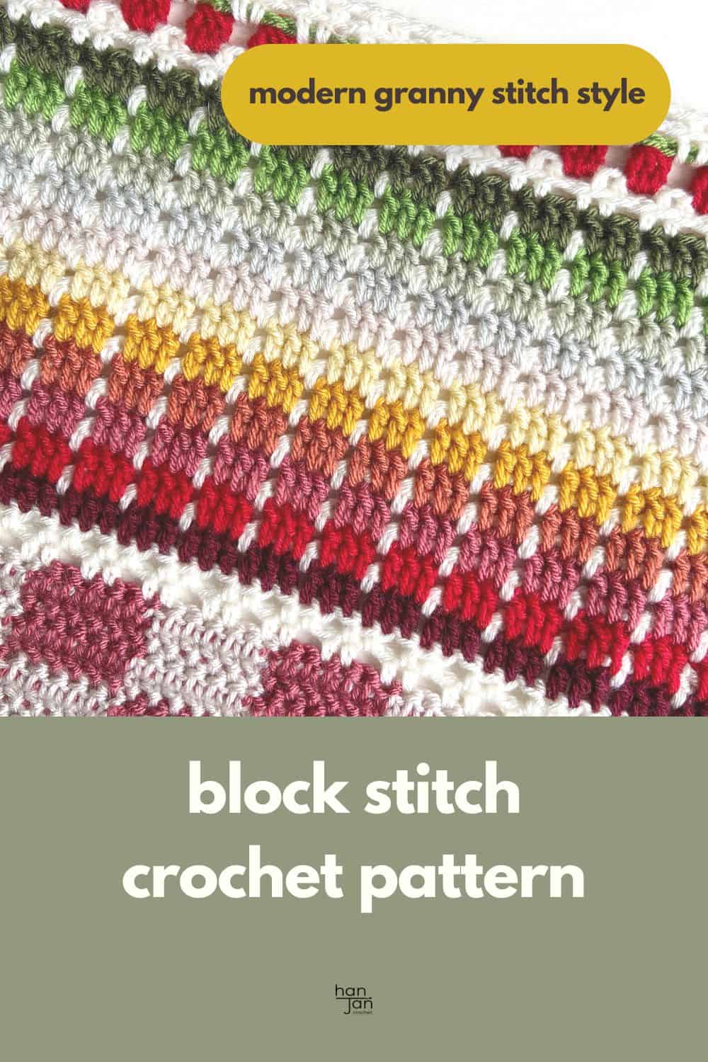 Modern granny crochet stitch style idea.