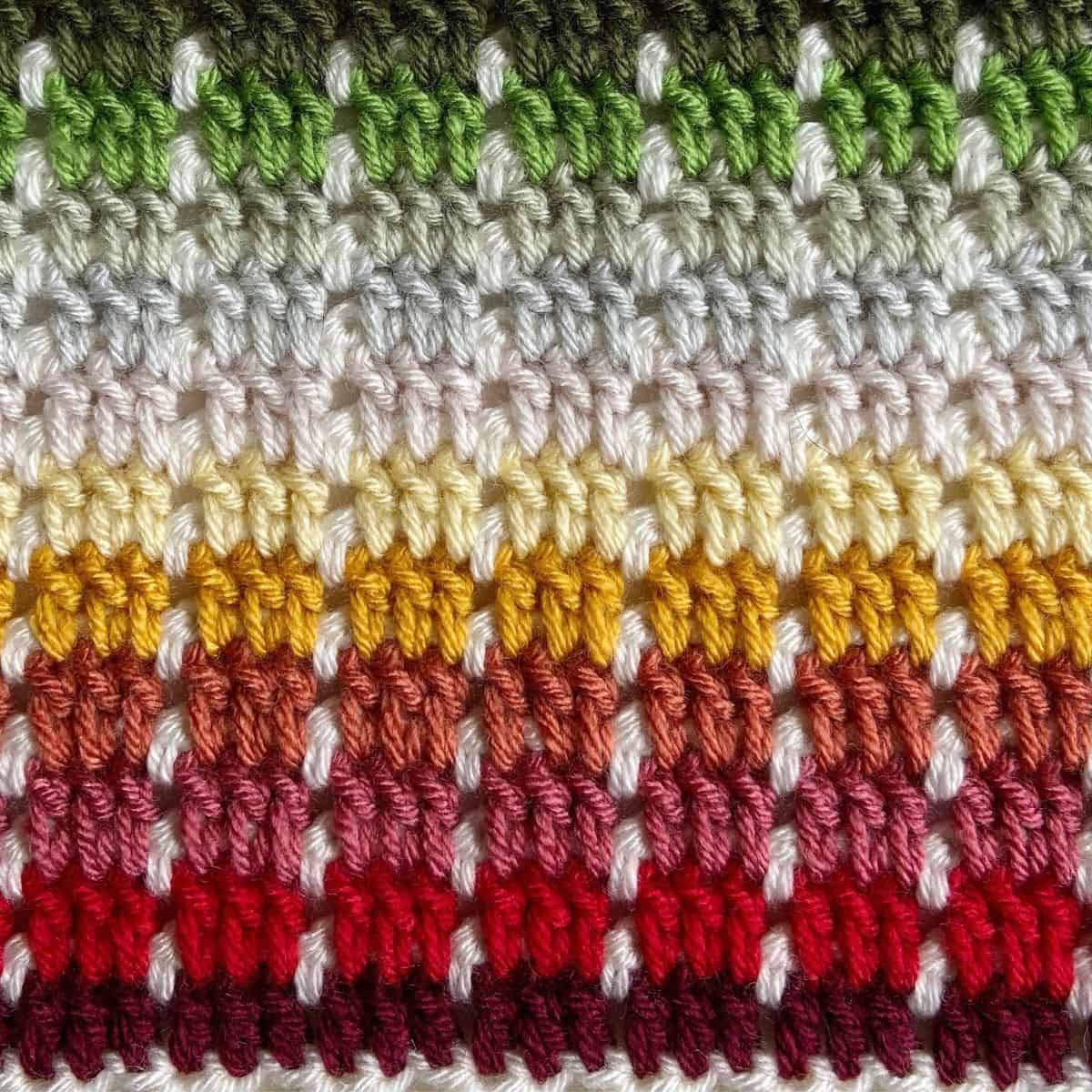 Block stitch crochet sample.