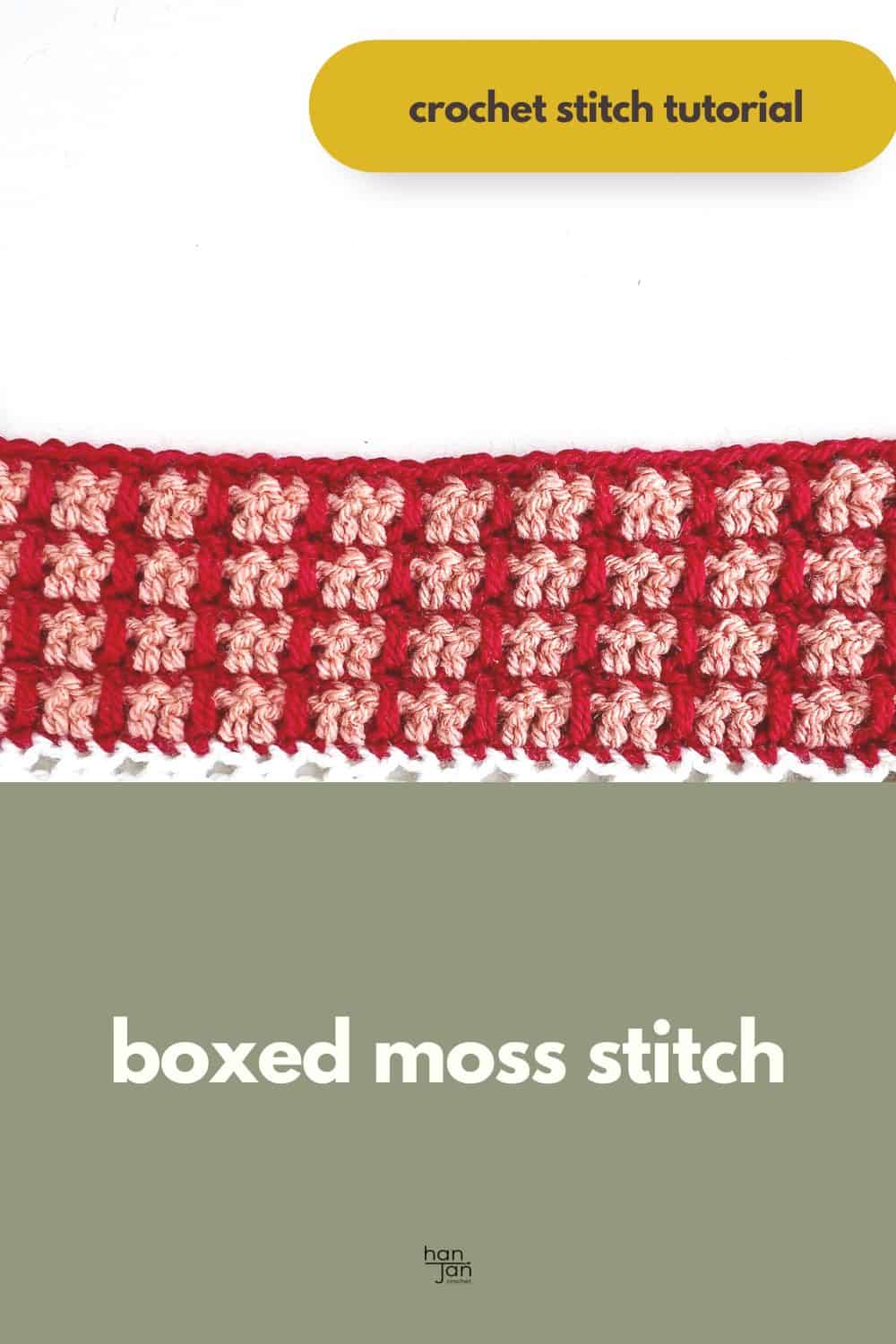 Boxed moss stitch pattern.