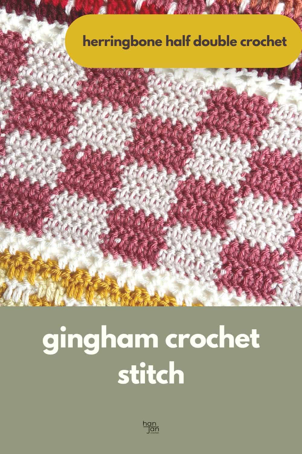 Gingham crochet stitch pattern.