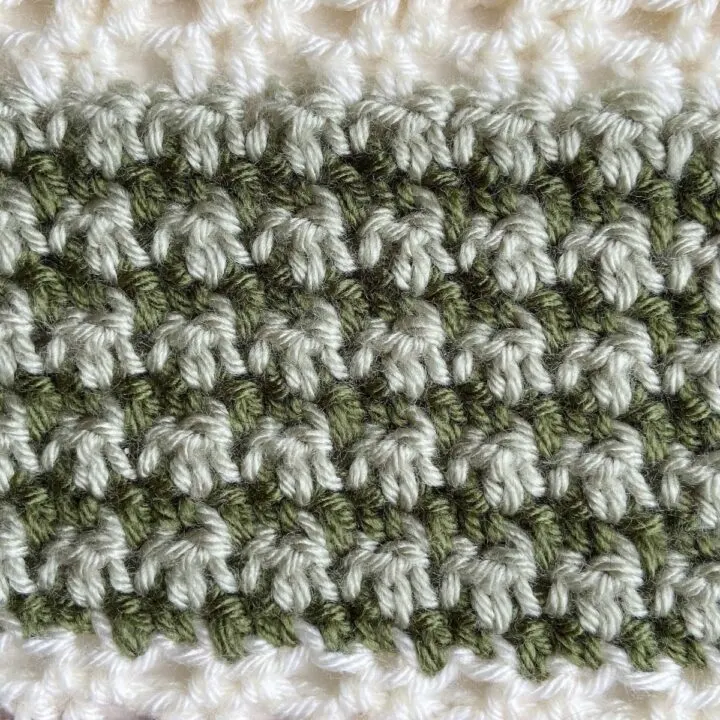 Crochet lemon peel stitch sample.