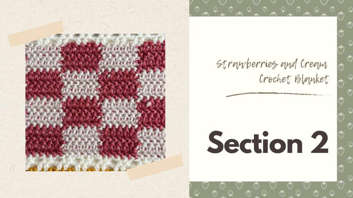 Image showing herringbone hdc gingham crochet stitch.