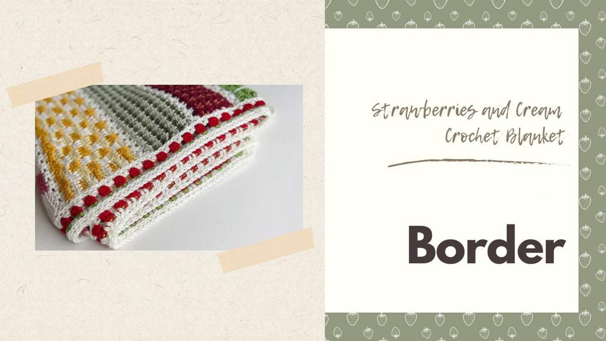 Image showing crochet strawberry stitch blanket border.