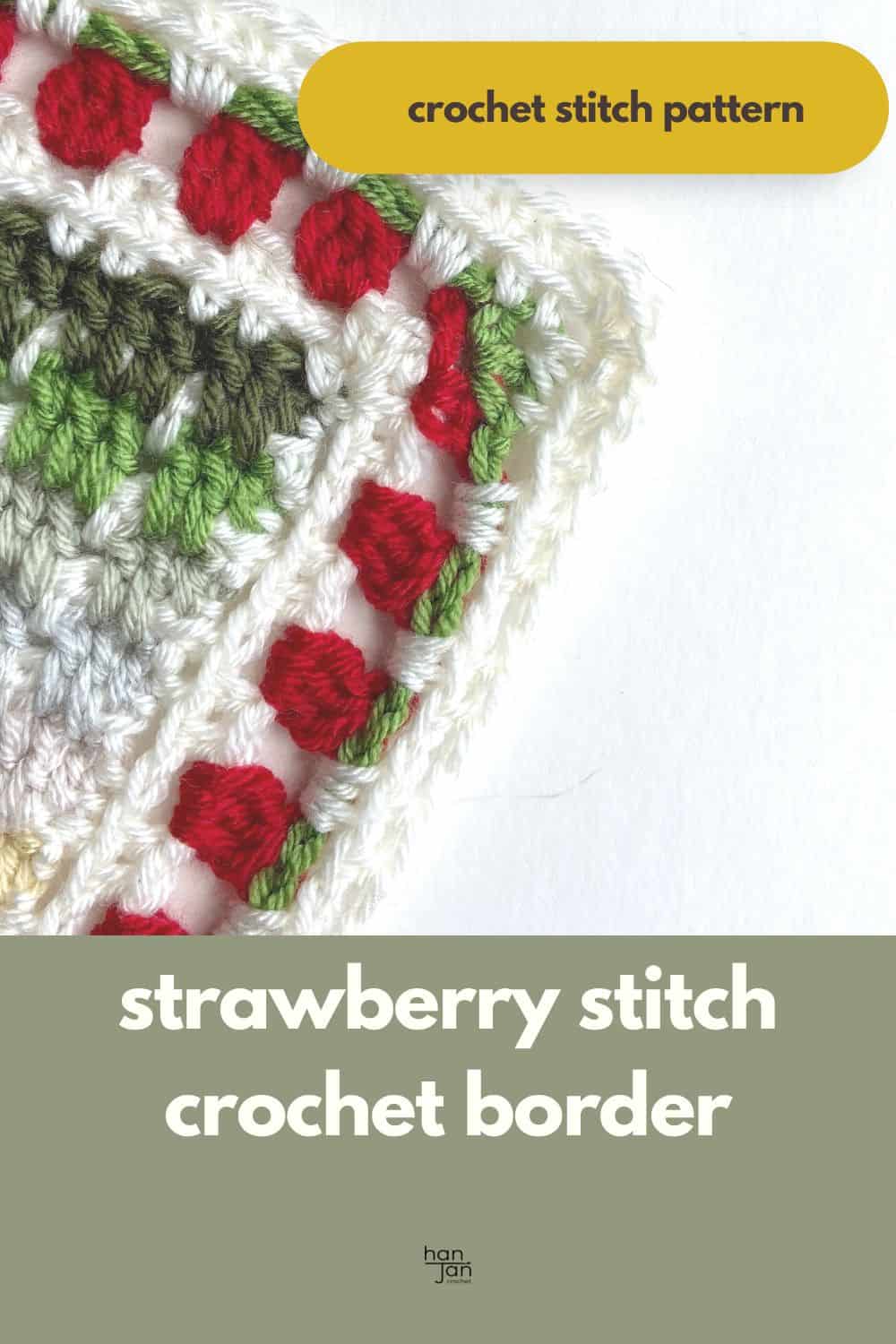 Strawberry stitch crochet border pattern.