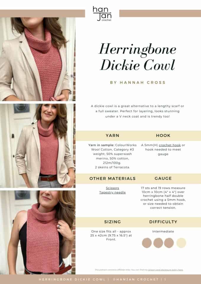 Free Crochet Dickie Pattern with Cowl Neck | HanJan Crochet