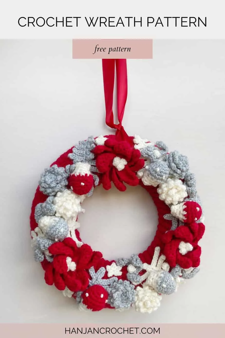 Woodland themed crochet wreath pattern.