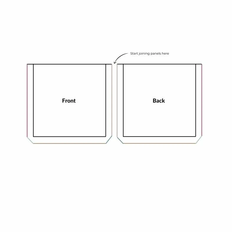Herringbone crochet backpack pattern joining diagram