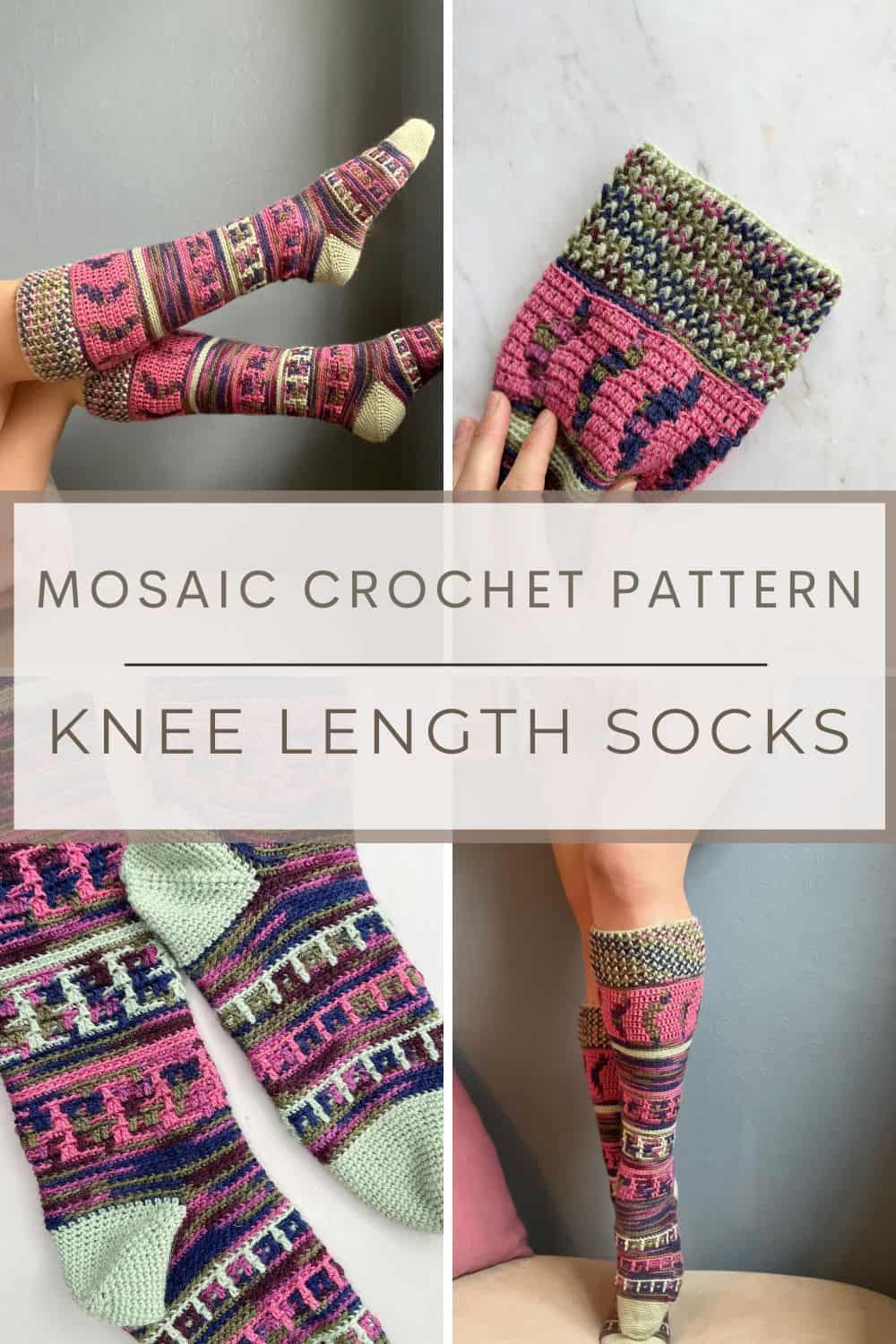 beautiful mosaic crochet socks