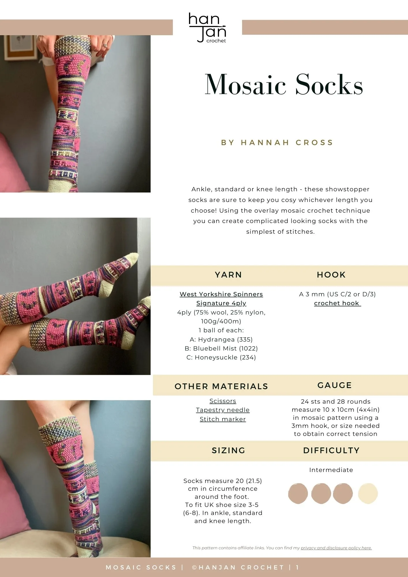 Hydrangea Mosaic Socks