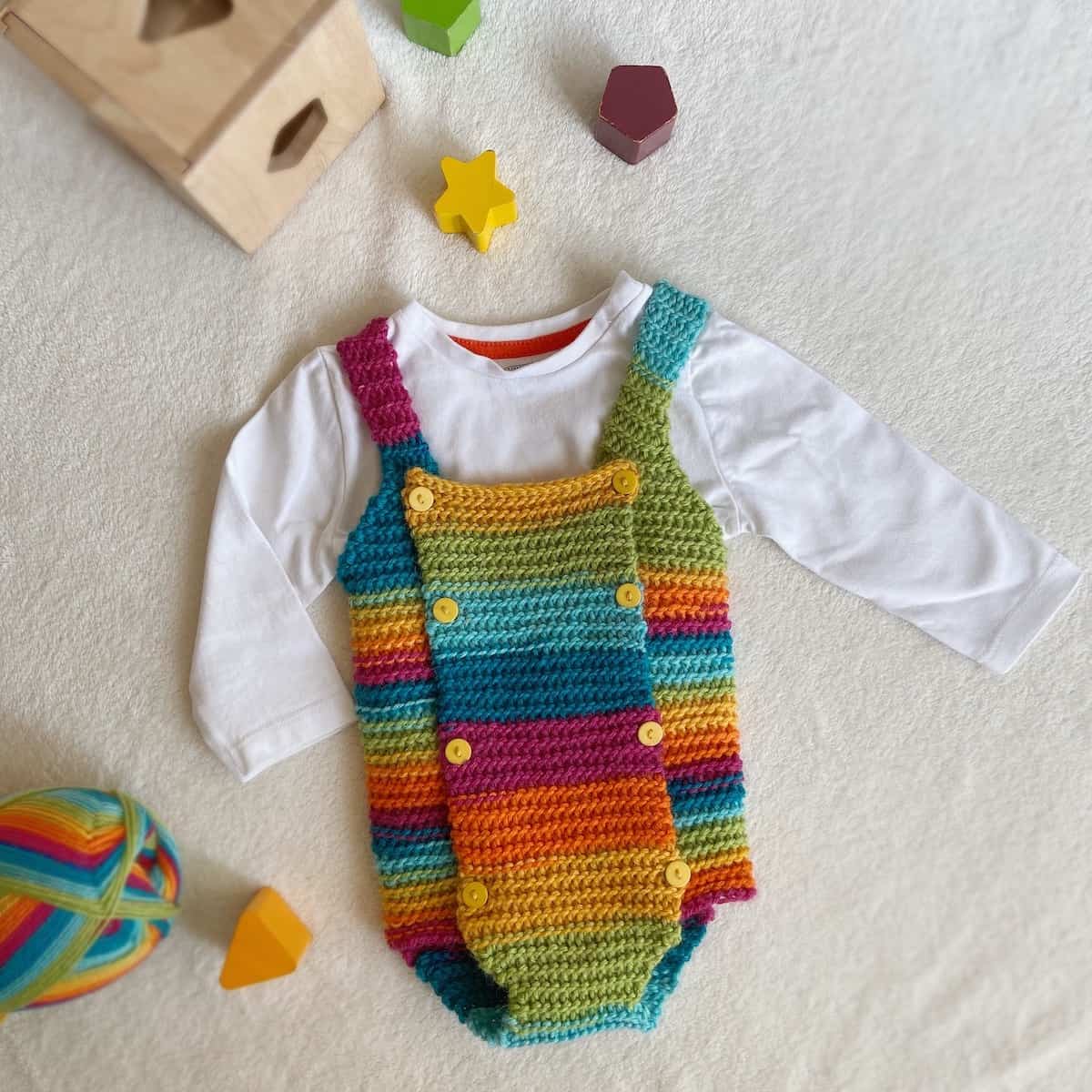 Rainbow Baby Crochet Romper Pattern