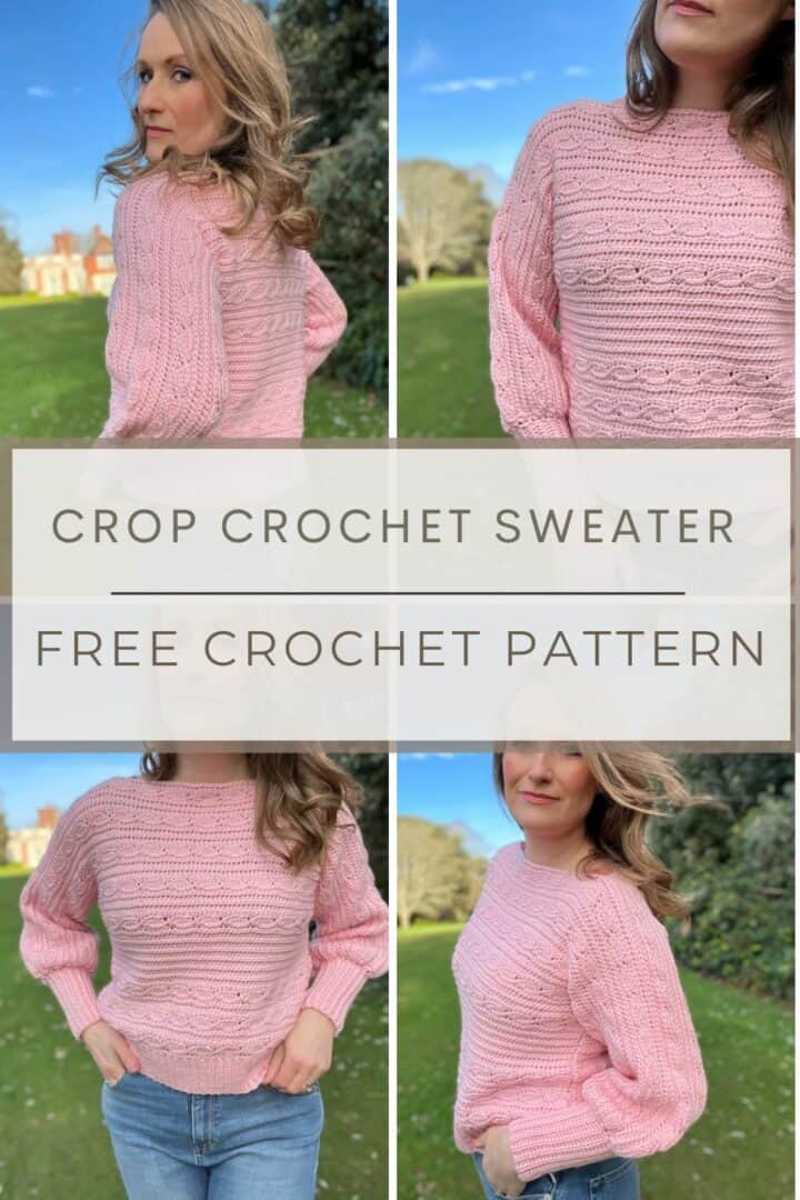 Crochet Crop Sweater Pattern Free | HanJan Crochet