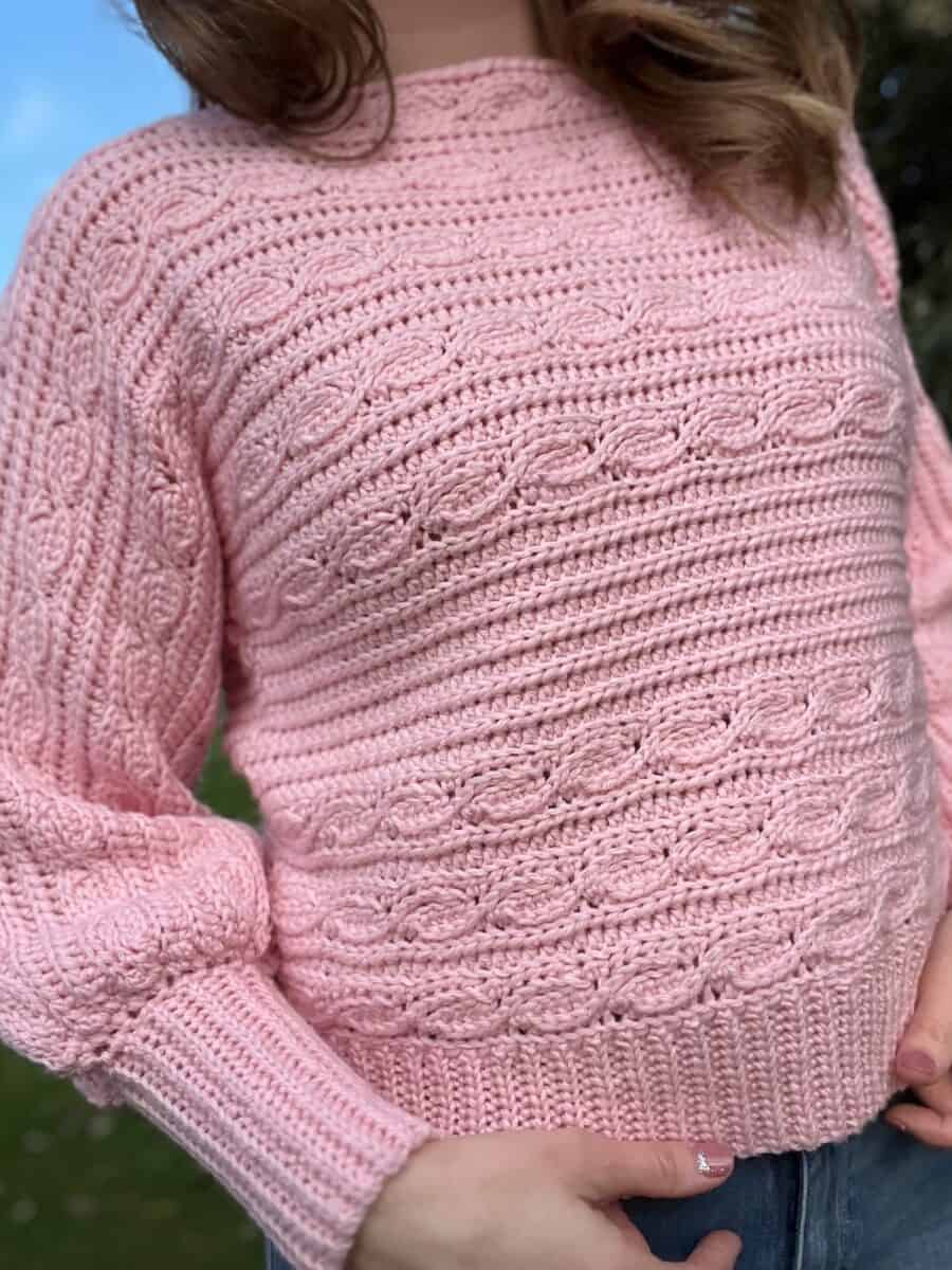 Crochet Crop Sweater Pattern Free | HanJan Crochet