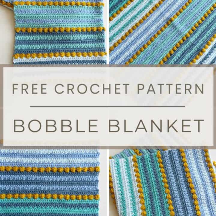 Bobble stitch crochet blanket pin
