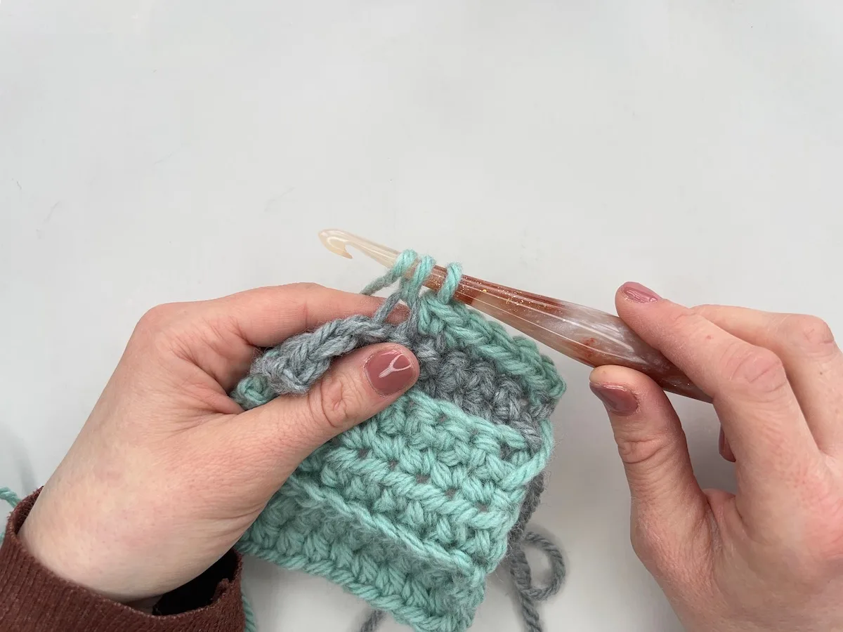 Single crochet in flo in progress.