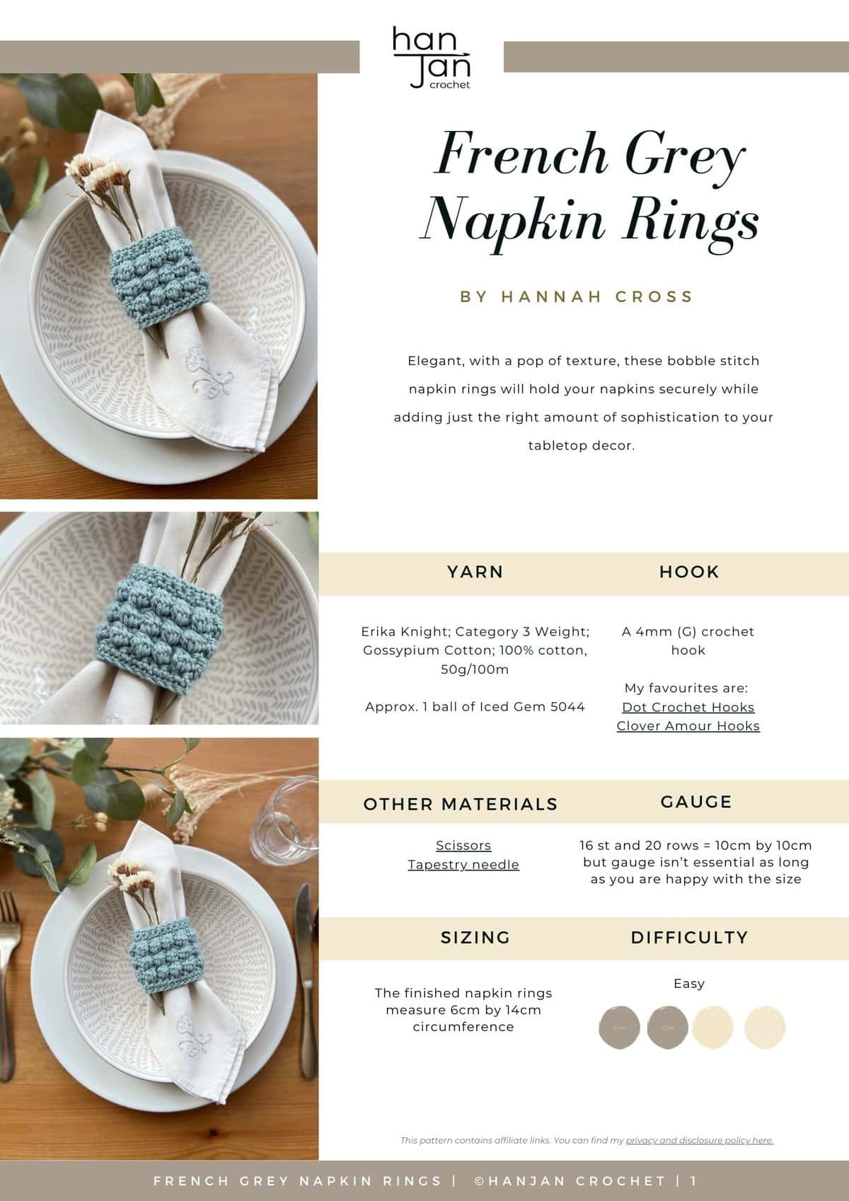 Bobble Napkin Rings PDF