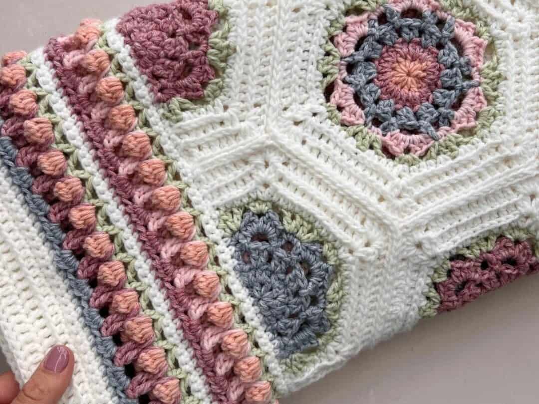 Hexagon Crochet Blanket Pattern Time to Bloom HanJan Crochet