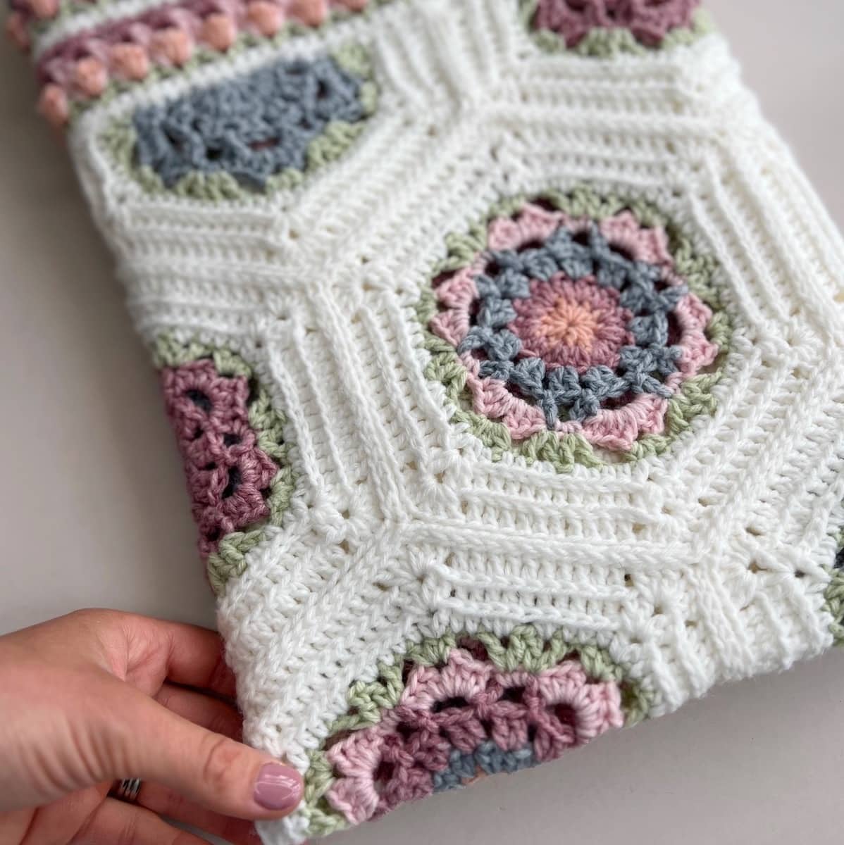 Crochet Hexagon Flower Motif – Time to Bloom Blanket
