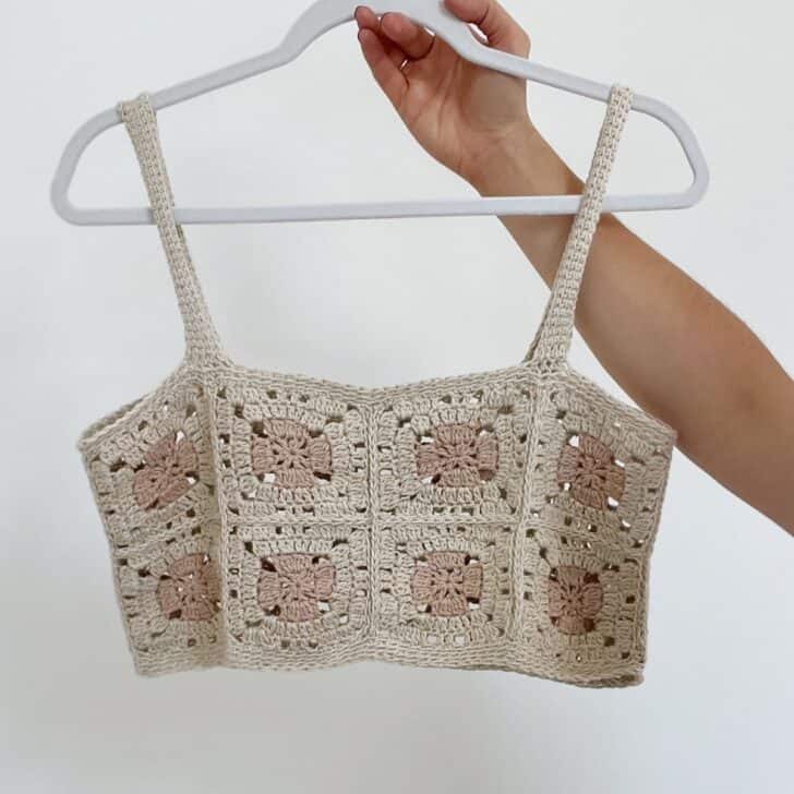 Simple granny square style crochet top.