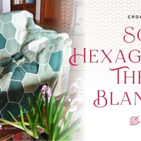 Solid hexagons throw blanket pattern.