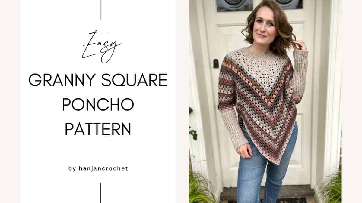 Easy granny square poncho pattern.
