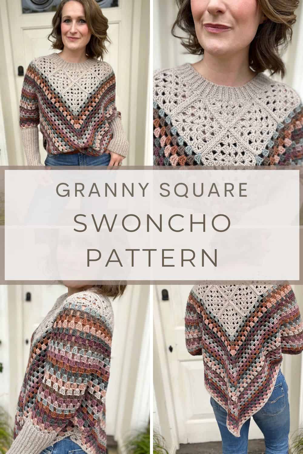 Granny square swoncho pattern.
