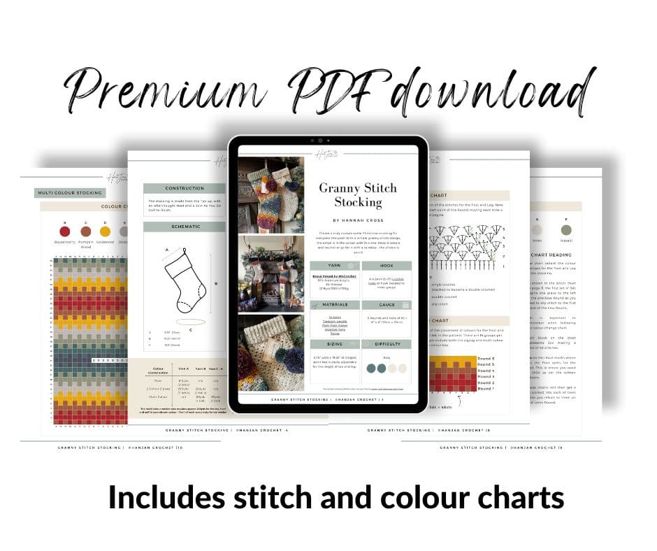 Premium pdf download includes stitch and colour charts.