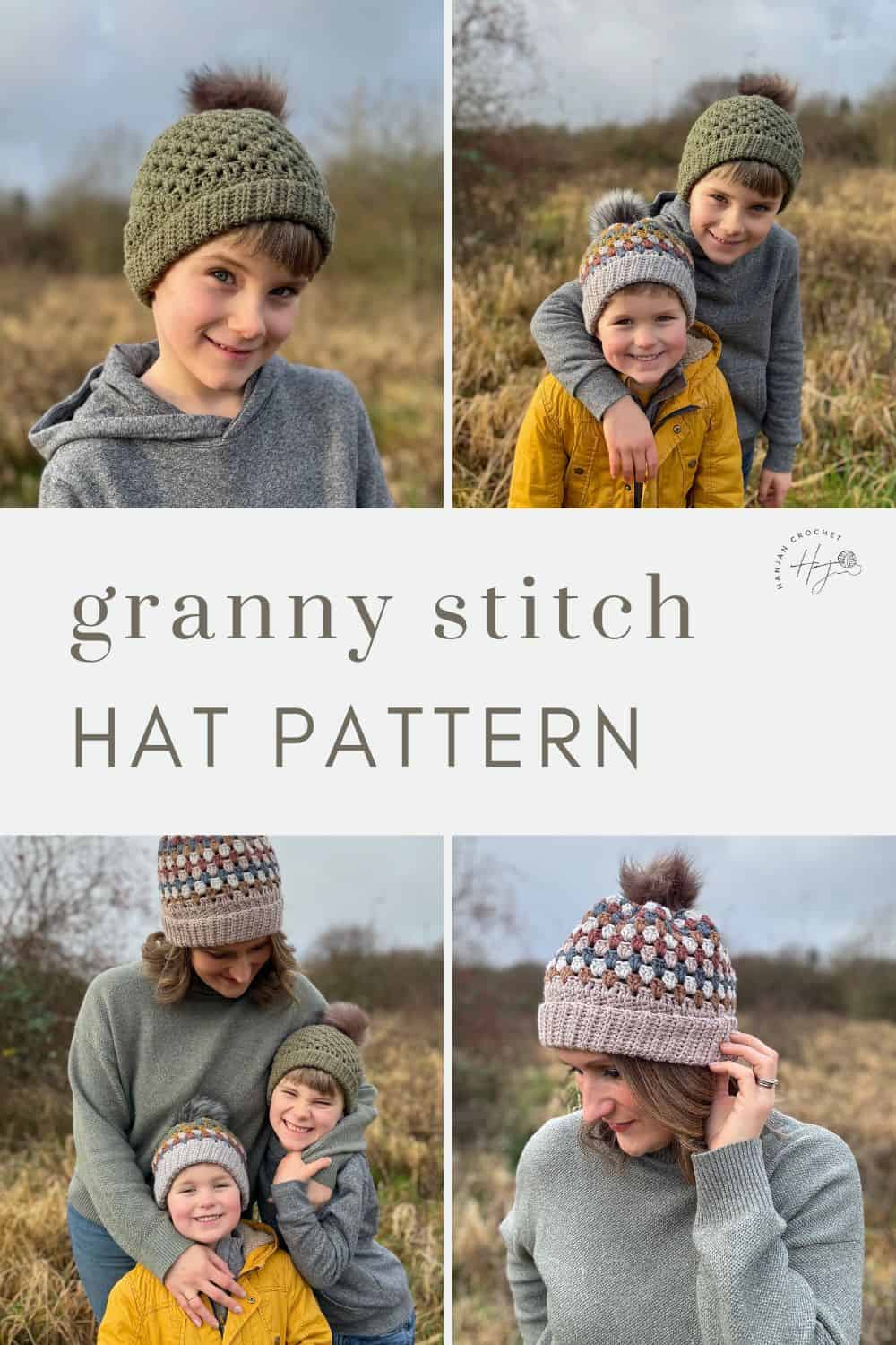 Granny stitch hat pattern.