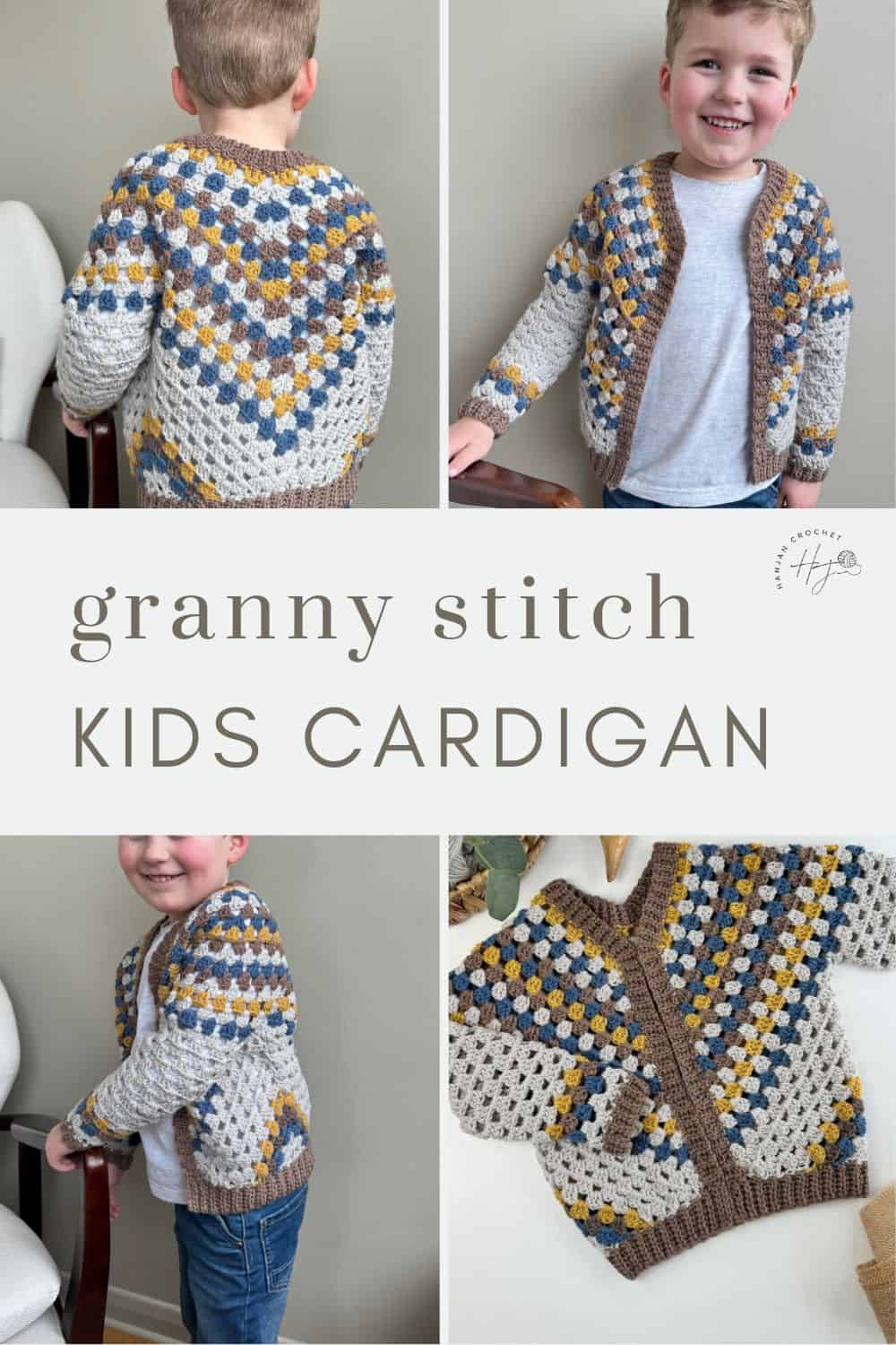 Granny stitch kids cardigan.